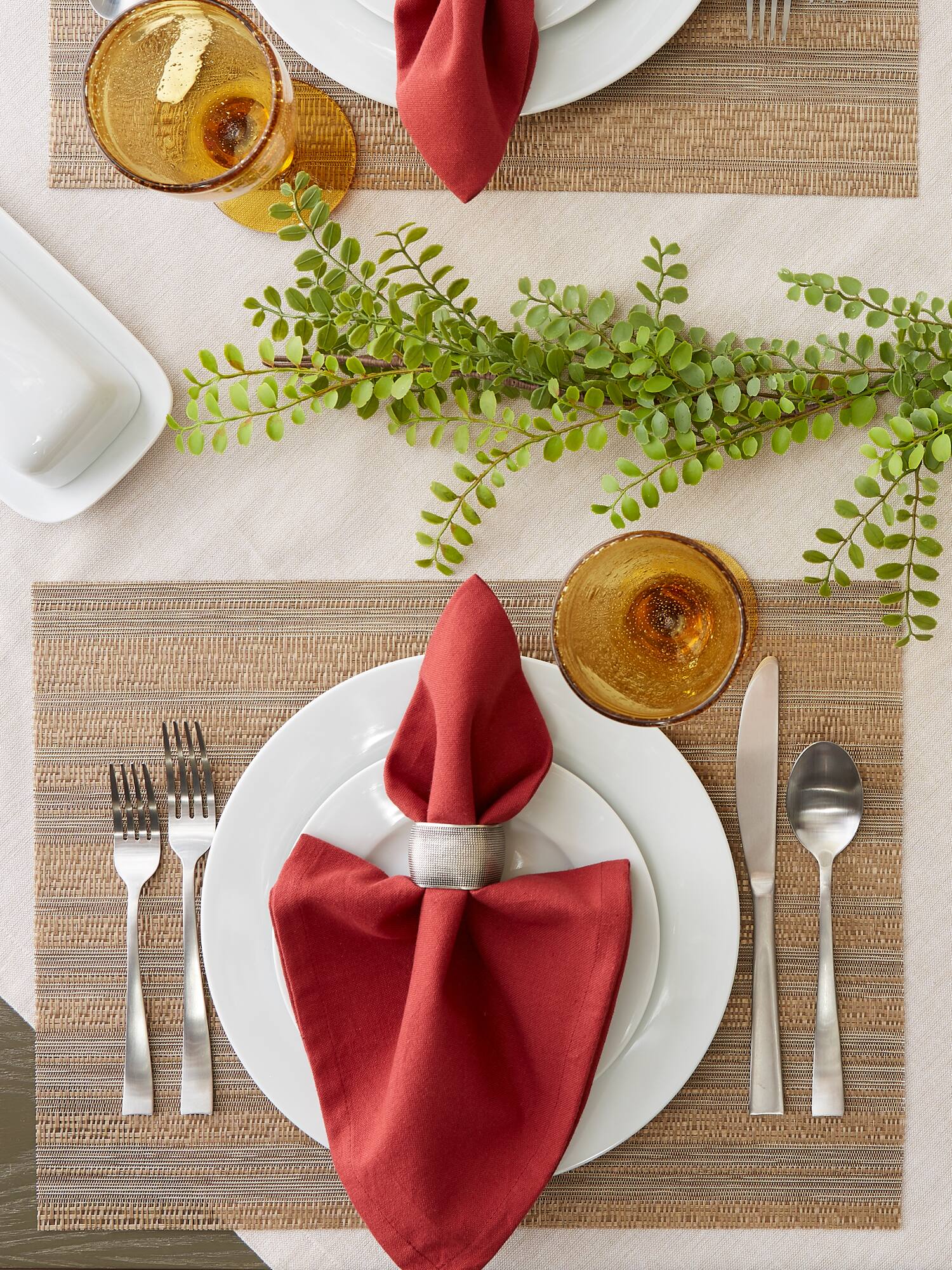DII® 17" Metallic Gold Basket Weave Placemats, 6ct.